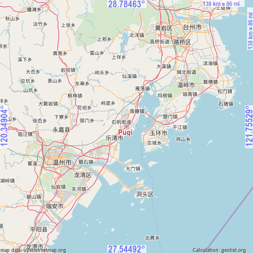 Puqi on map