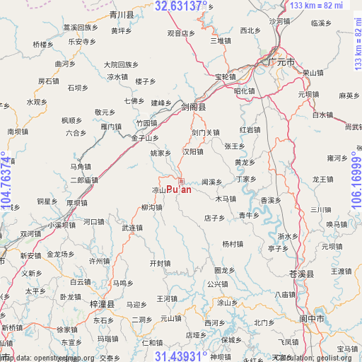 Pu’an on map