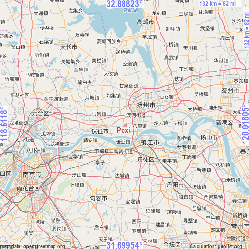 Poxi on map