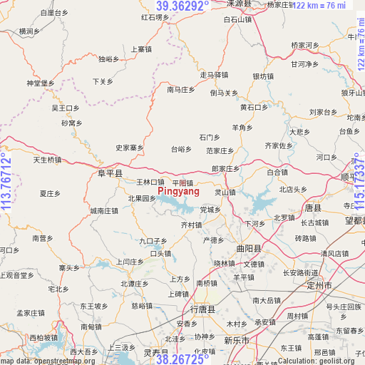 Pingyang on map