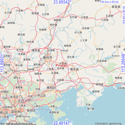 Pingtan on map