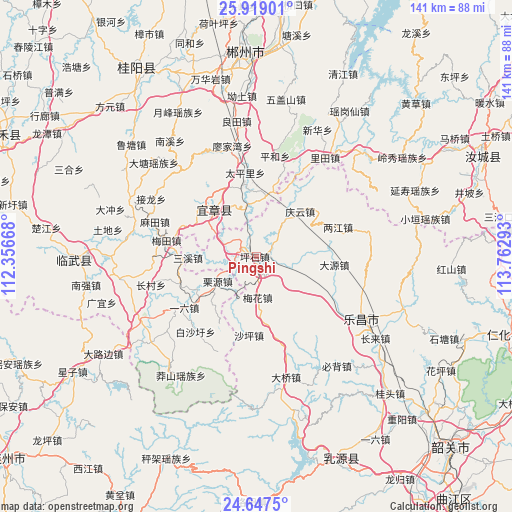 Pingshi on map