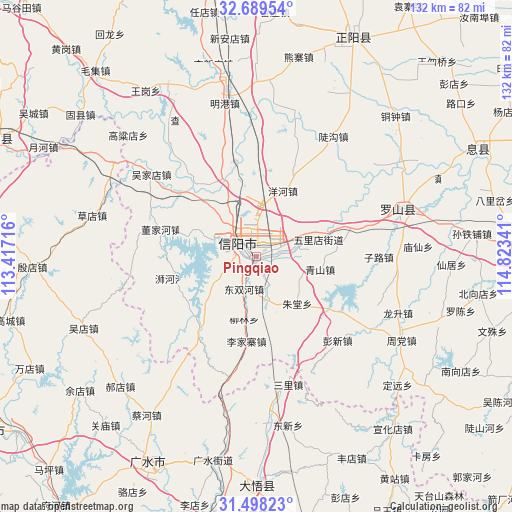 Pingqiao on map