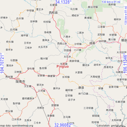 Pingluo on map