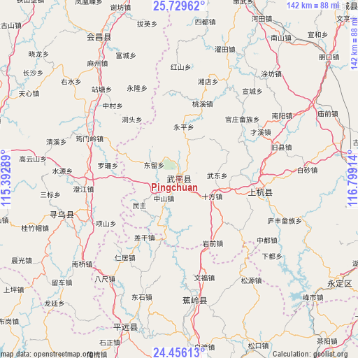 Pingchuan on map