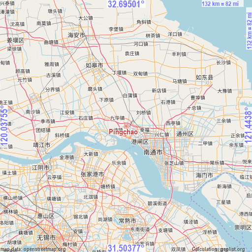 Pingchao on map