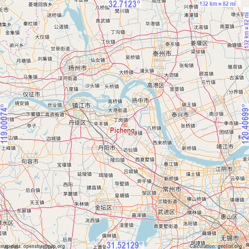 Picheng on map