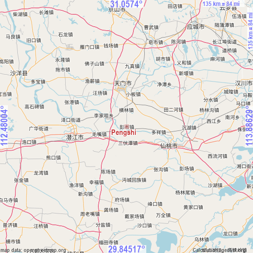 Pengshi on map