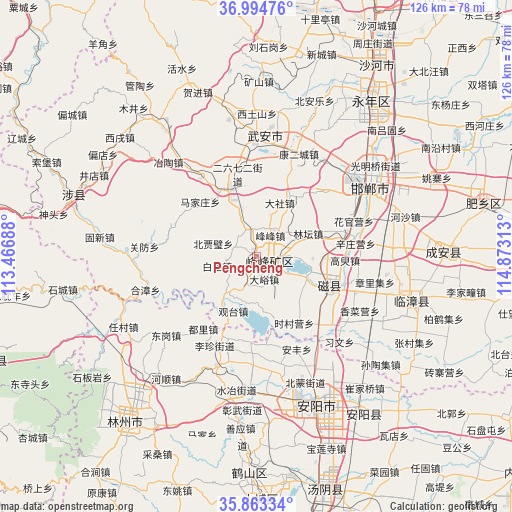 Pengcheng on map