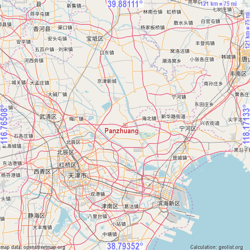 Panzhuang on map