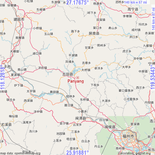Panyang on map