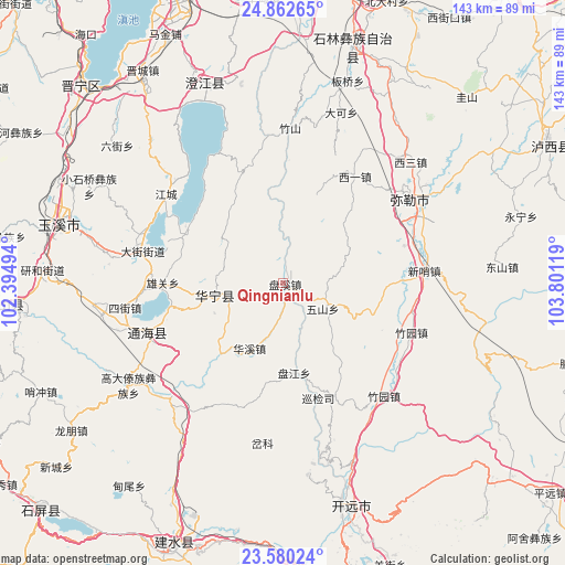 Qingnianlu on map