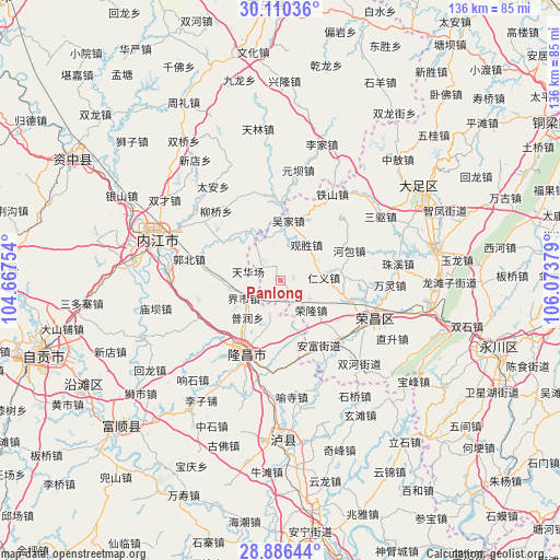 Panlong on map