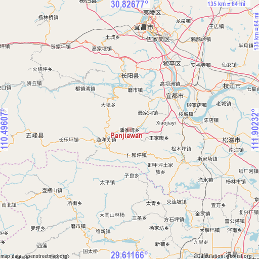 Panjiawan on map