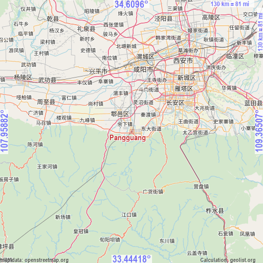 Pangguang on map