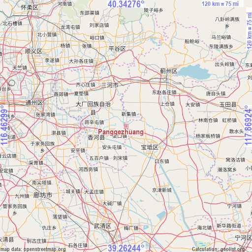 Panggezhuang on map