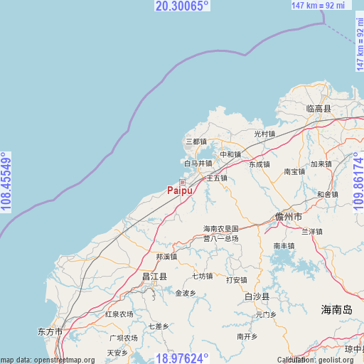 Paipu on map