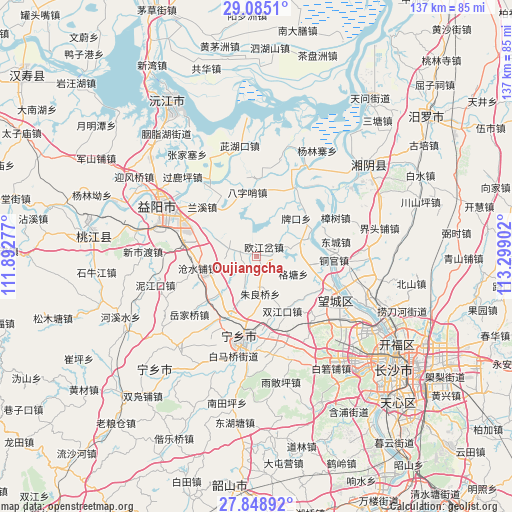 Oujiangcha on map