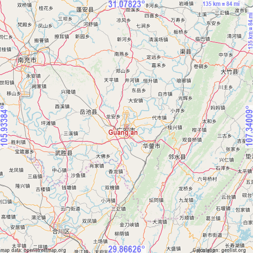 Guang’an on map