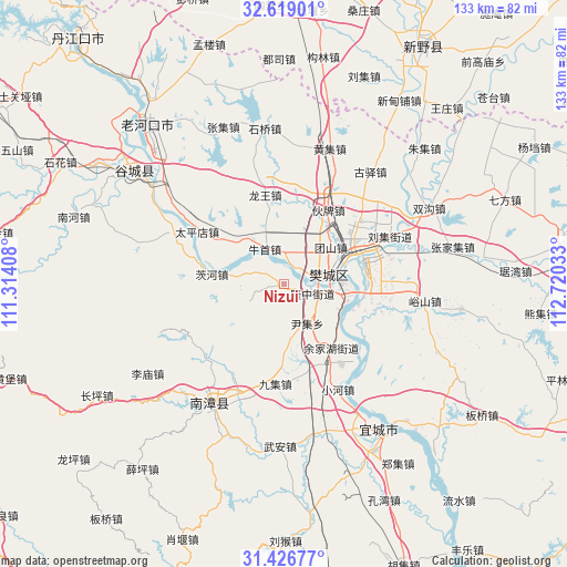 Nizui on map