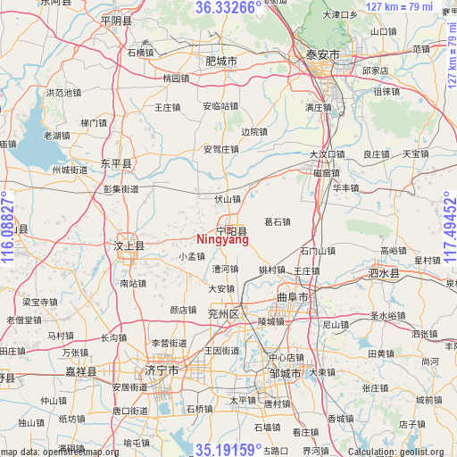 Ningyang on map