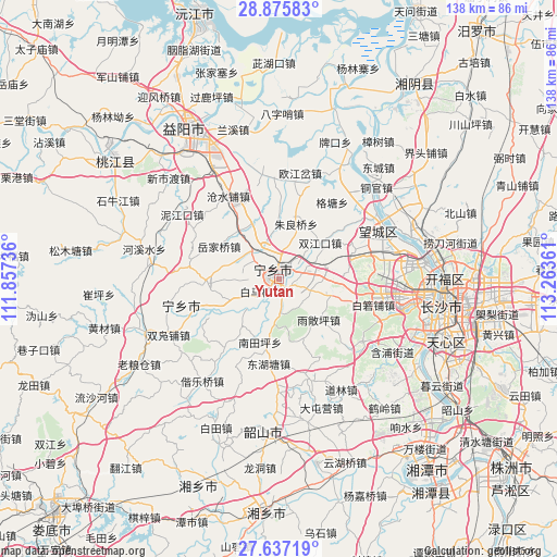 Yutan on map