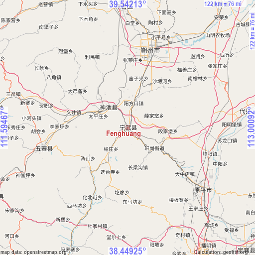 Fenghuang on map