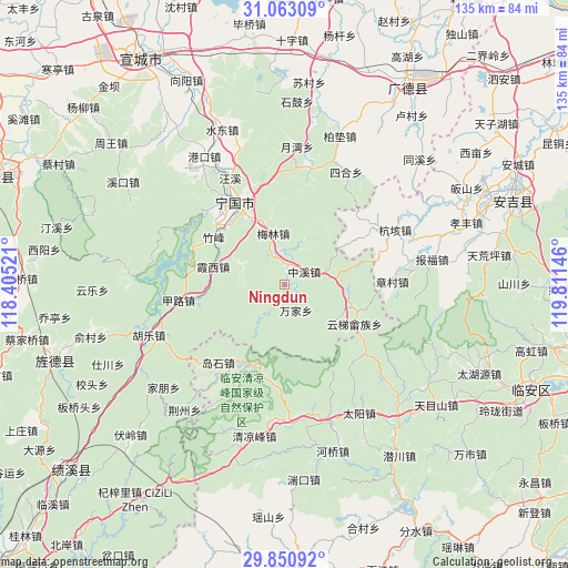 Ningdun on map