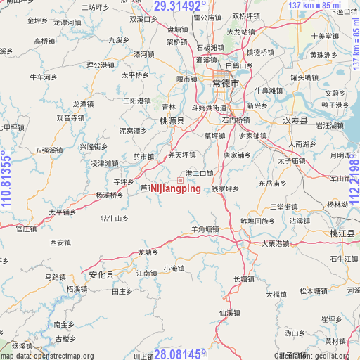 Nijiangping on map