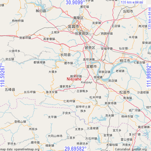 Niejiahe on map