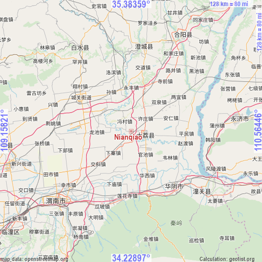 Nianqiao on map