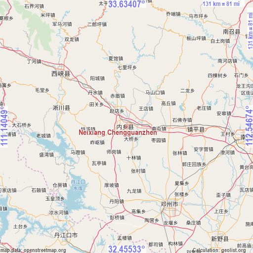 Neixiang Chengguanzhen on map