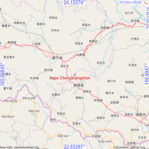 Napo Chengxiangzhen on map