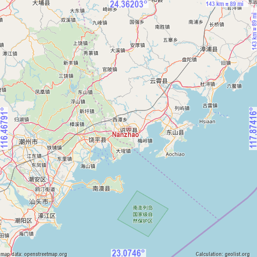 Nanzhao on map