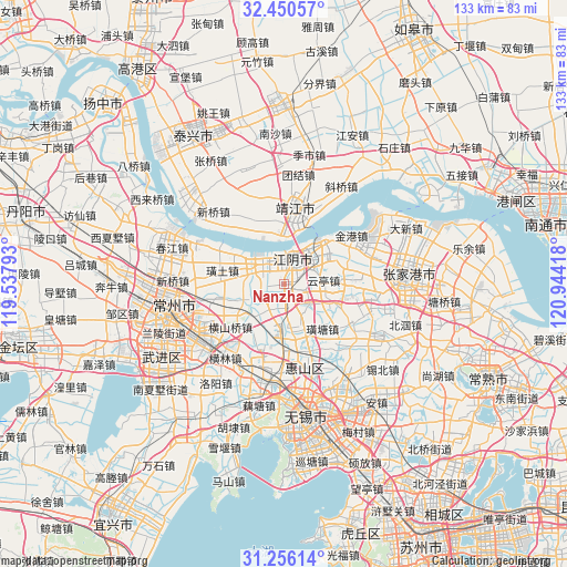Nanzha on map