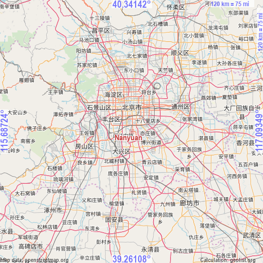 Nanyuan on map