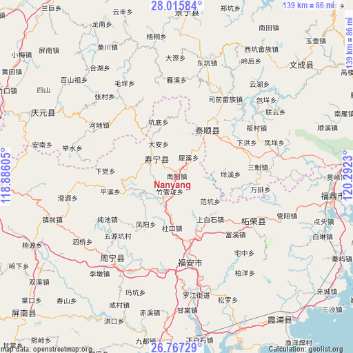 Nanyang on map