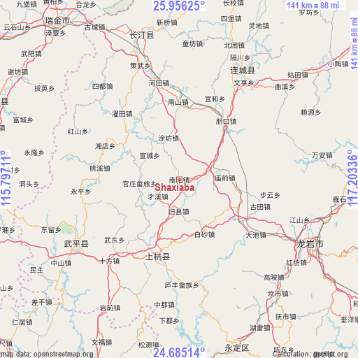 Shaxiaba on map