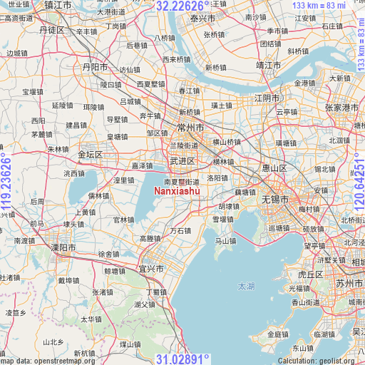 Nanxiashu on map