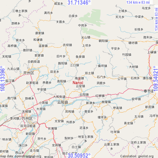 Nanxi on map