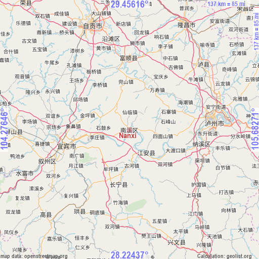 Nanxi on map