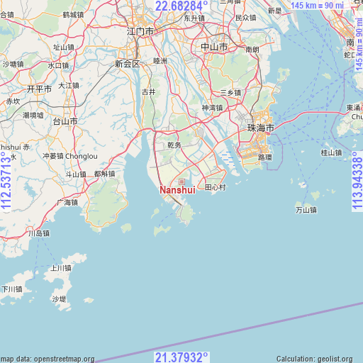 Nanshui on map