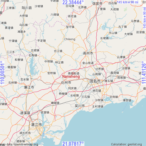 Nansheng on map