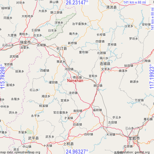 Nanshan on map