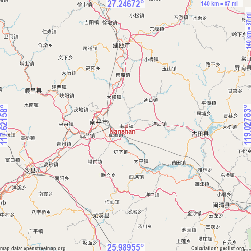 Nanshan on map