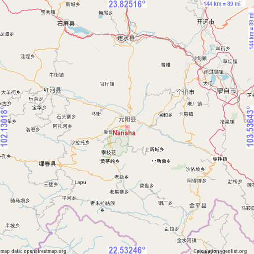 Nansha on map