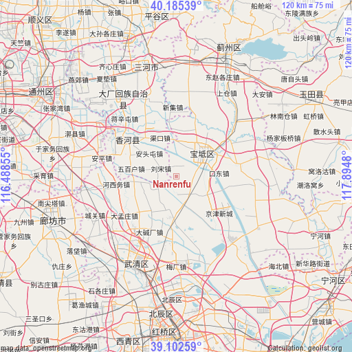 Nanrenfu on map