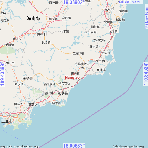 Nanqiao on map