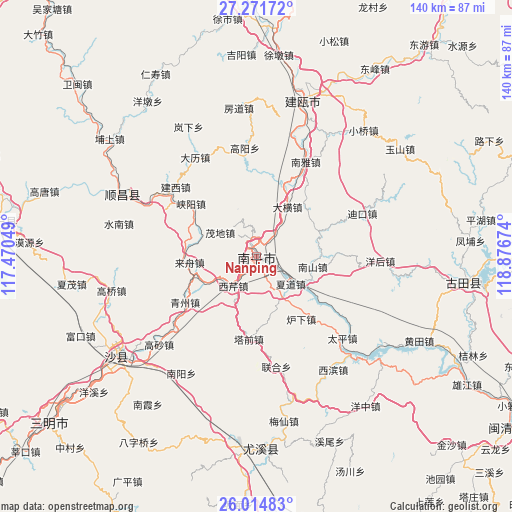 Nanping on map