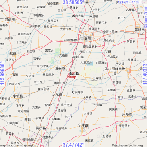 Nanpi on map